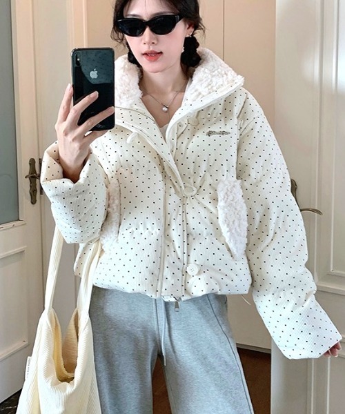 SHEENA(シーナ)の「ドット柄コーデュロイ中綿ブルゾン(ブルゾン・レディース・オフホワイト・M)」の14枚目の写真