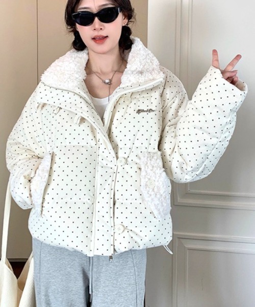 SHEENA(シーナ)の「ドット柄コーデュロイ中綿ブルゾン(ブルゾン・レディース・オフホワイト・M)」の17枚目の写真