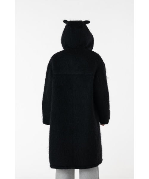 DISCOVERED（ディスカバード）の「DEVILS EAR HOODIE SHAGGY DUFFLE COAT（ダッフルコート・メンズ・ベージュ/ブラック・SMALL/LARGE）」の6枚目の写真