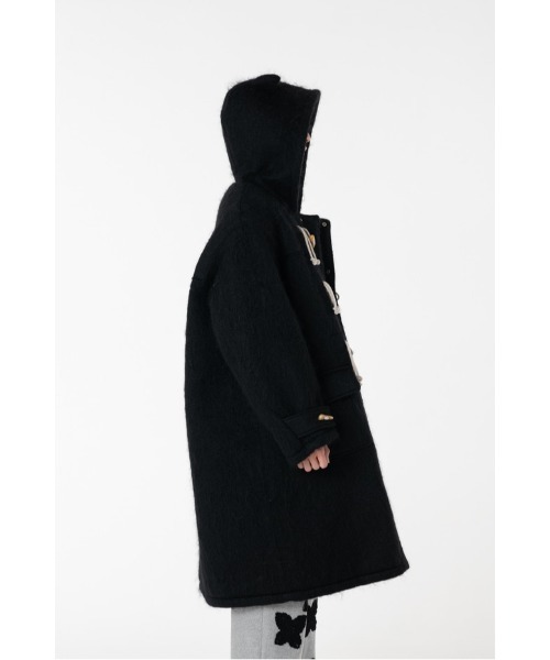 DISCOVERED（ディスカバード）の「DEVILS EAR HOODIE SHAGGY DUFFLE COAT（ダッフルコート・メンズ・ベージュ/ブラック・SMALL/LARGE）」の7枚目の写真