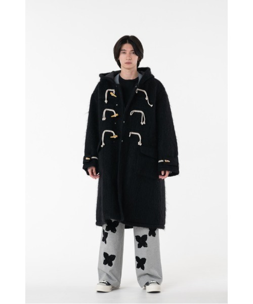 DISCOVERED（ディスカバード）の「DEVILS EAR HOODIE SHAGGY DUFFLE COAT（ダッフルコート・メンズ・ベージュ/ブラック・SMALL/LARGE）」の15枚目の写真