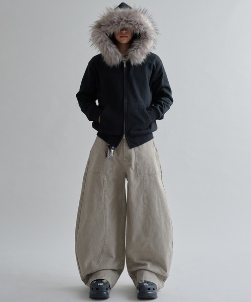 Adjustable Faux Fur Hoodie /アジャスタブルフェイクファーフーディ