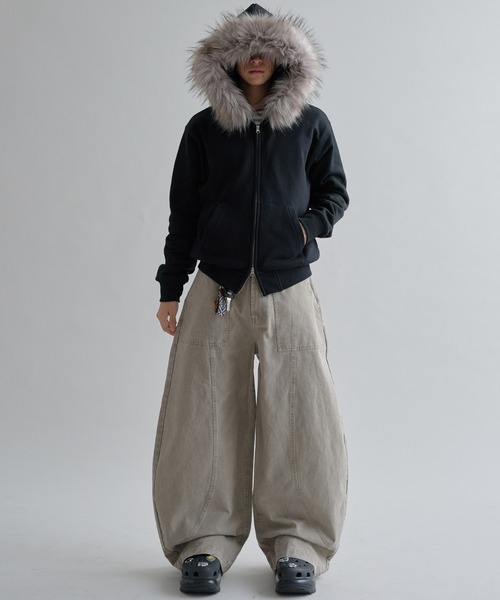 Adjustable Faux Fur Hoodie /アジャスタブルフェイクファーフーディ