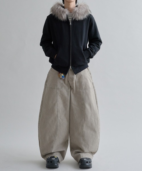 Adjustable Faux Fur Hoodie /アジャスタブルフェイクファーフーディ