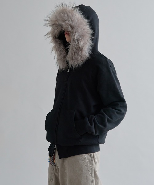 Adjustable Faux Fur Hoodie /アジャスタブルフェイクファーフーディ