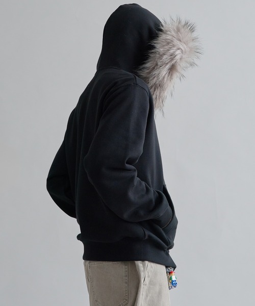 Adjustable Faux Fur Hoodie /アジャスタブルフェイクファーフーディ