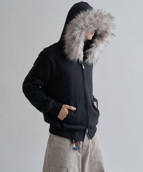 Adjustable Faux Fur Hoodie /アジャスタブルフェイクファーフーディ