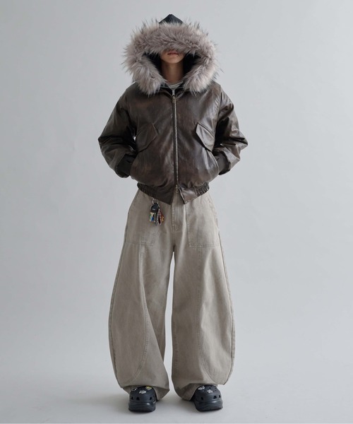 Adjustable Faux Fur Hoodie /アジャスタブルフェイクファーフーディ