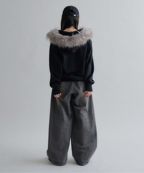 Adjustable Faux Fur Hoodie /アジャスタブルフェイクファーフーディ