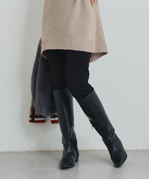 un dix cors（アンディコール）の「《美シルエット》裾ファスナー起毛スキニーパンツ（スウェットパンツ・レディース・ブラック・FREE）」の3枚目の写真