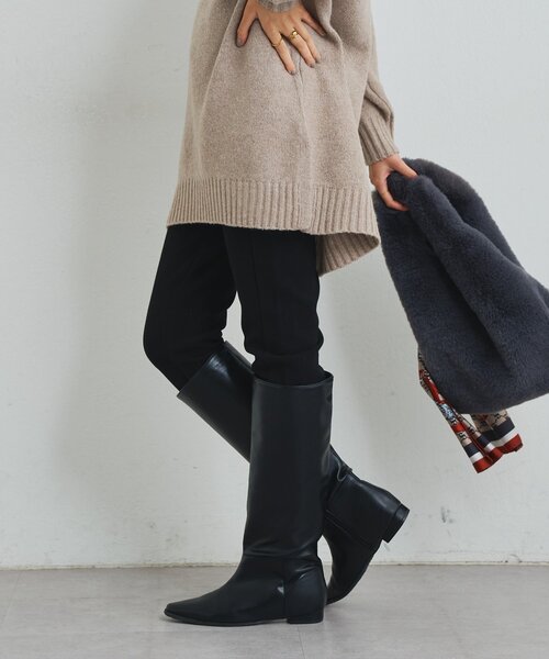 un dix cors（アンディコール）の「《美シルエット》裾ファスナー起毛スキニーパンツ（スウェットパンツ・レディース・ブラック・FREE）」の4枚目の写真