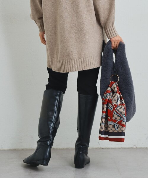 un dix cors（アンディコール）の「《美シルエット》裾ファスナー起毛スキニーパンツ（スウェットパンツ・レディース・ブラック・FREE）」の5枚目の写真