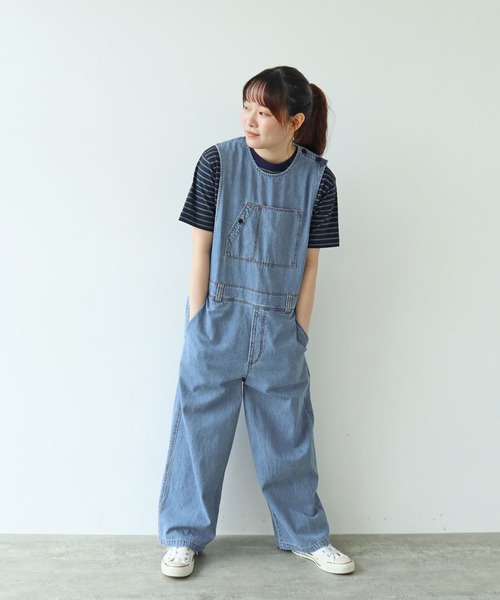 PAR ICI(パーリッシィ)の「【WEB限定カラー】ライトオンスデニム/コンパクトウェザー オールインワン(つなぎ/オールインワン・レディース・ベージュ/ネイビー/ブルー・FREE)」の3枚目の写真