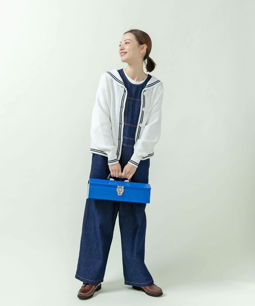 PAR ICI(パーリッシィ)の「【WEB限定カラー】ライトオンスデニム/コンパクトウェザー オールインワン(つなぎ/オールインワン・レディース・ベージュ/ネイビー/ブルー・FREE)」の22枚目の写真