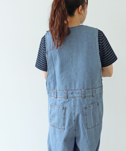 PAR ICI(パーリッシィ)の「【WEB限定カラー】ライトオンスデニム/コンパクトウェザー オールインワン(つなぎ/オールインワン・レディース・ベージュ/ネイビー/ブルー・FREE)」の9枚目の写真