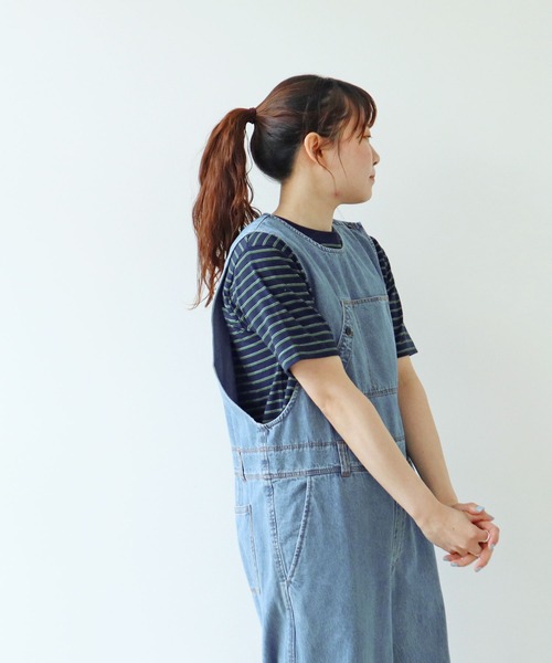 PAR ICI(パーリッシィ)の「【WEB限定カラー】ライトオンスデニム/コンパクトウェザー オールインワン(つなぎ/オールインワン・レディース・ベージュ/ネイビー/ブルー・FREE)」の10枚目の写真