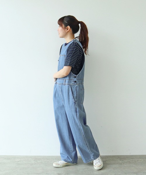 PAR ICI(パーリッシィ)の「【WEB限定カラー】ライトオンスデニム/コンパクトウェザー オールインワン(つなぎ/オールインワン・レディース・ベージュ/ネイビー/ブルー・FREE)」の5枚目の写真