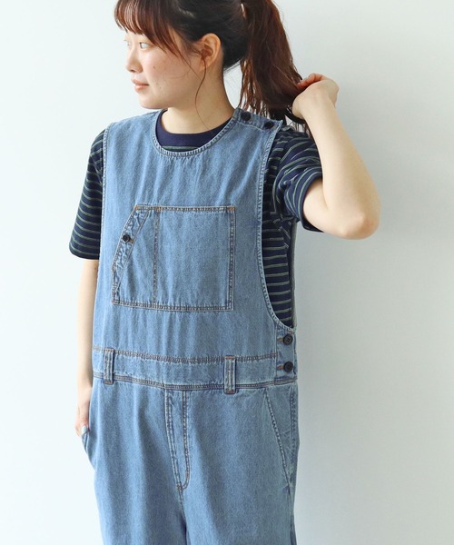 PAR ICI(パーリッシィ)の「【WEB限定カラー】ライトオンスデニム/コンパクトウェザー オールインワン(つなぎ/オールインワン・レディース・ベージュ/ネイビー/ブルー・FREE)」の8枚目の写真