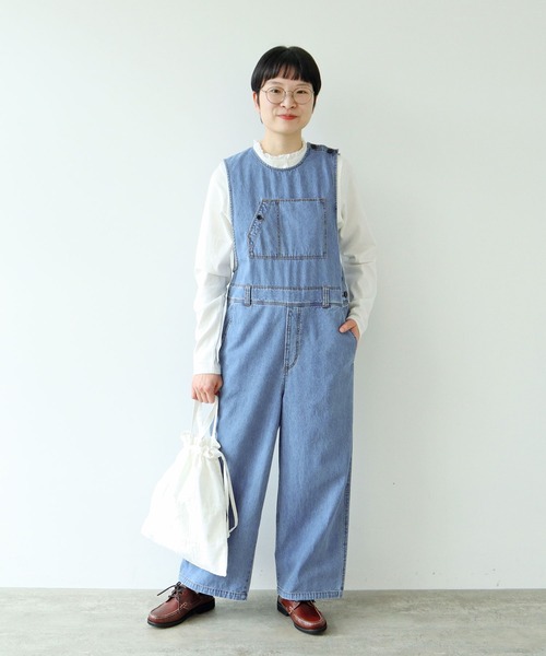 PAR ICI(パーリッシィ)の「【WEB限定カラー】ライトオンスデニム/コンパクトウェザー オールインワン(つなぎ/オールインワン・レディース・ベージュ/ネイビー/ブルー・FREE)」の13枚目の写真