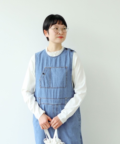 PAR ICI(パーリッシィ)の「【WEB限定カラー】ライトオンスデニム/コンパクトウェザー オールインワン(つなぎ/オールインワン・レディース・ベージュ/ネイビー/ブルー・FREE)」の15枚目の写真