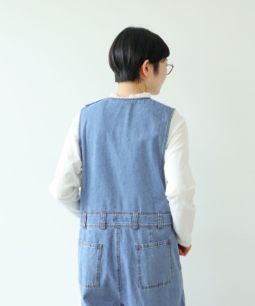 PAR ICI(パーリッシィ)の「【WEB限定カラー】ライトオンスデニム/コンパクトウェザー オールインワン(つなぎ/オールインワン・レディース・ベージュ/ネイビー/ブルー・FREE)」の16枚目の写真