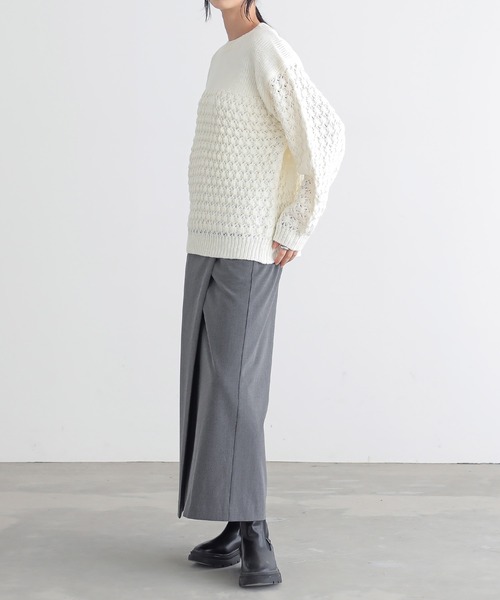 for/c(フォーシー)の「ざっくりニットトップス【サスティナブル】(ニット/セーター・レディース・ブラウン/ネイビー/パープル/アイボリー・L/M)」の8枚目の写真