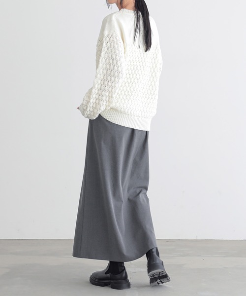 for/c(フォーシー)の「ざっくりニットトップス【サスティナブル】(ニット/セーター・レディース・ブラウン/ネイビー/パープル/アイボリー・L/M)」の9枚目の写真