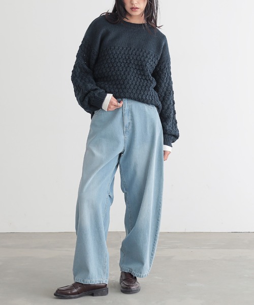 for/c(フォーシー)の「ざっくりニットトップス【サスティナブル】(ニット/セーター・レディース・ブラウン/ネイビー/パープル/アイボリー・L/M)」の16枚目の写真