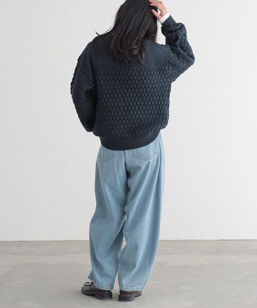 for/c(フォーシー)の「ざっくりニットトップス【サスティナブル】(ニット/セーター・レディース・ブラウン/ネイビー/パープル/アイボリー・L/M)」の17枚目の写真
