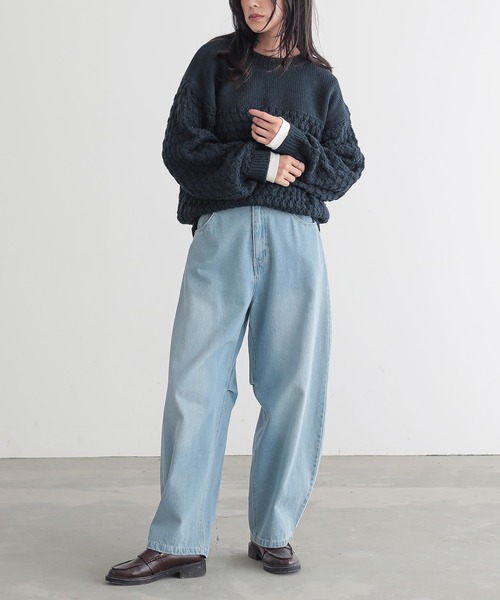 for/c(フォーシー)の「ざっくりニットトップス【サスティナブル】(ニット/セーター・レディース・ブラウン/ネイビー/パープル/アイボリー・L/M)」の18枚目の写真