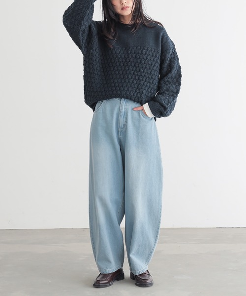 for/c(フォーシー)の「ざっくりニットトップス【サスティナブル】(ニット/セーター・レディース・ブラウン/ネイビー/パープル/アイボリー・L/M)」の19枚目の写真