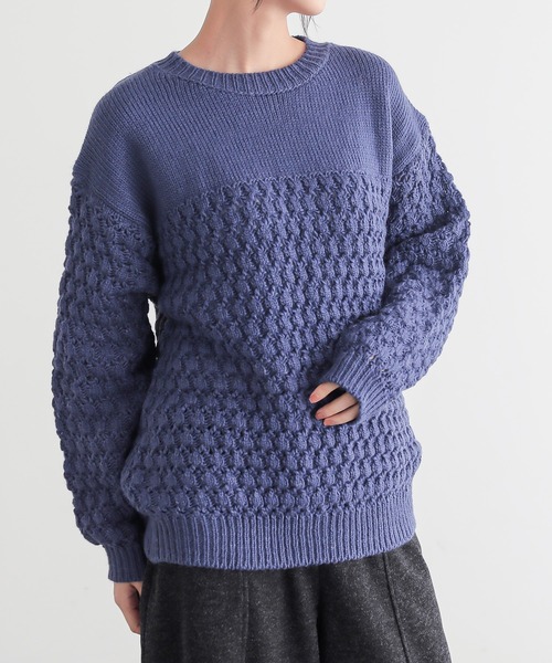 for/c(フォーシー)の「ざっくりニットトップス【サスティナブル】(ニット/セーター・レディース・ブラウン/ネイビー/パープル/アイボリー・L/M)」の21枚目の写真