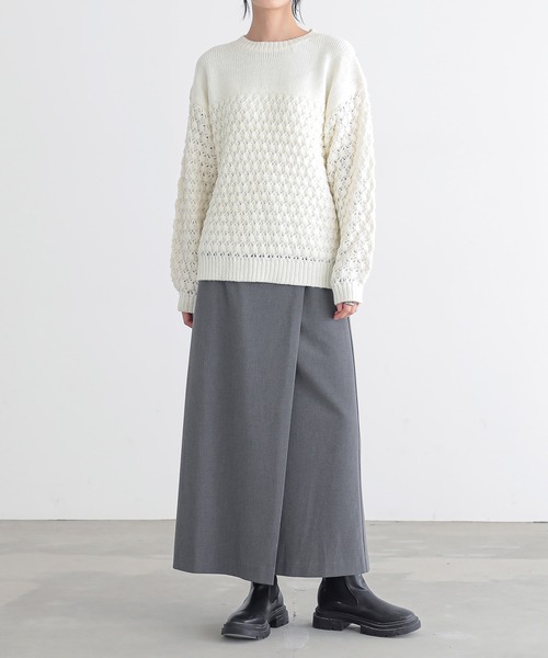 for/c(フォーシー)の「ざっくりニットトップス【サスティナブル】(ニット/セーター・レディース・ブラウン/ネイビー/パープル/アイボリー・L/M)」の10枚目の写真