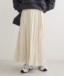 Green　Parks | シャイニーサテンセルフプリーツギャザーフレアスカート(スカート)
