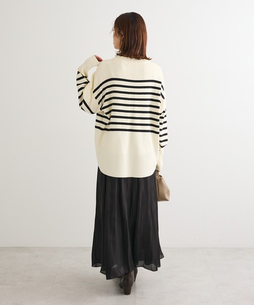 Green　Parks（グリーンパークス）の「シャイニーサテンセルフプリーツギャザーフレアスカート（スカート・レディース・ブラック/グレー/アイボリー・FREE）」の6枚目の写真