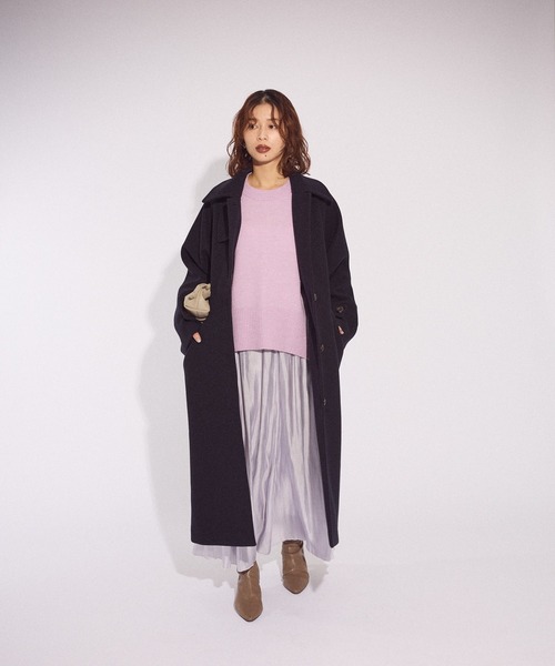 Green　Parks（グリーンパークス）の「シャイニーサテンセルフプリーツギャザーフレアスカート（スカート・レディース・ブラック/グレー/アイボリー・FREE）」の15枚目の写真