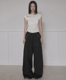 FLAREUP（フレアアップ）の「Asymmetrical Wide Pants (FL-253_Black)（その他パンツ）」