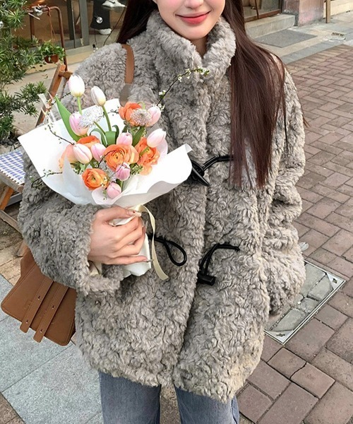 セール】ボアジャケット トグルボタンボアコート冬（ダウンジャケット