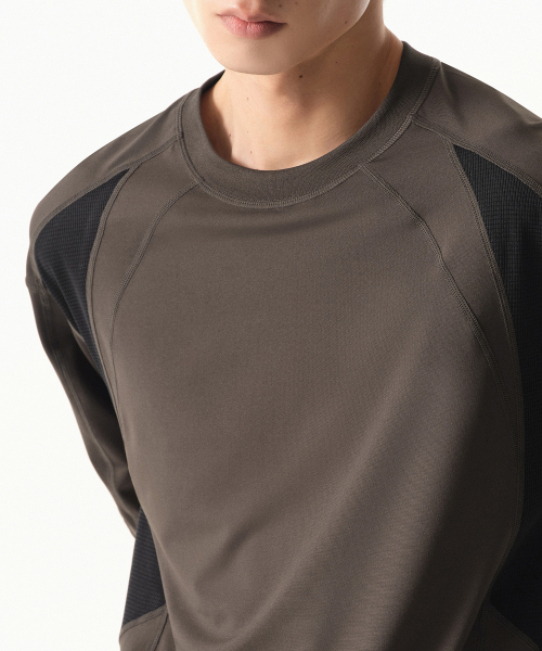 MUSINSA STANDARD（ムシンサスタンダード）の「[シティレジャー] ストラクチャードブロックTシャツ [マッドグレー]（Tシャツ/カットソー・メンズ・その他・SMALL/MEDIUM/LARGE/X-LARGE/XX-LARGE）」の4枚目の写真