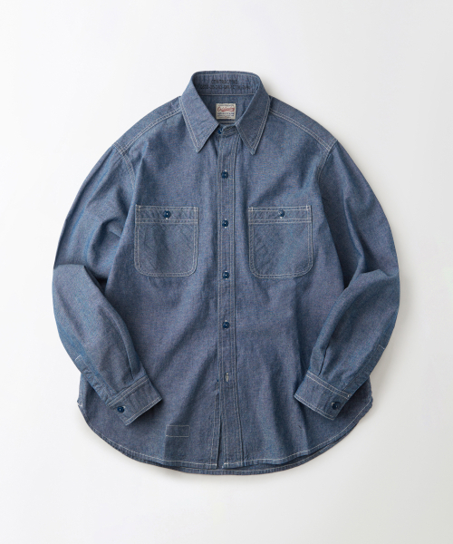 OUTSTANDING(アウトスタンディング)の「USN SELVEDGE CHAMBRAY SHIRT_L.BLUE(シャツ/ブラウス・メンズ・その他・SMALL/MEDIUM/LARGE/X-LARGE)」の1枚目の写真