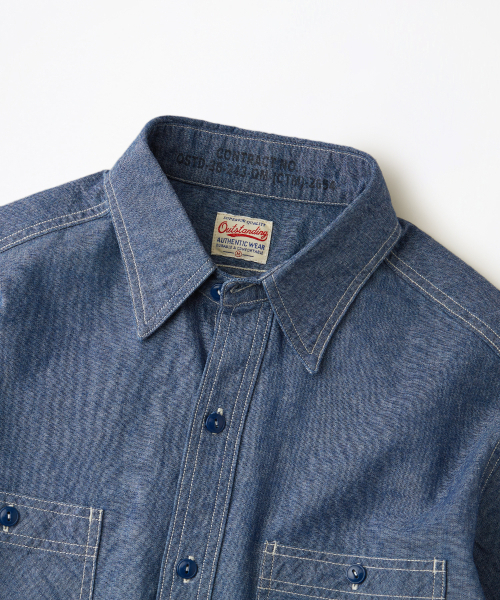 OUTSTANDING(アウトスタンディング)の「USN SELVEDGE CHAMBRAY SHIRT_L.BLUE(シャツ/ブラウス・メンズ・その他・SMALL/MEDIUM/LARGE/X-LARGE)」の3枚目の写真