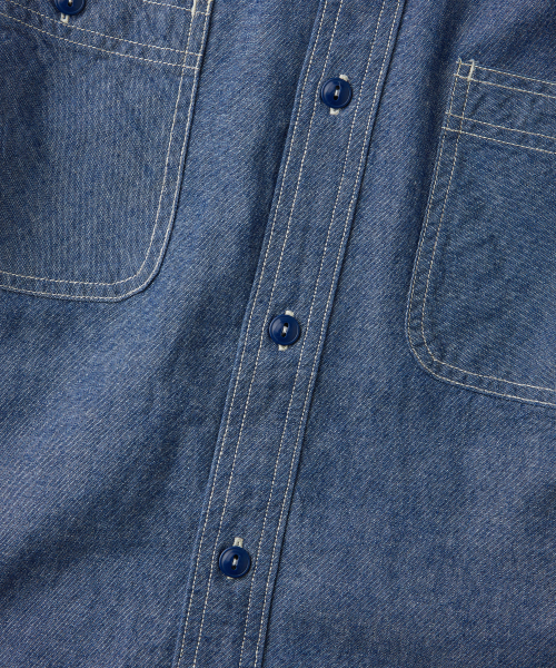 OUTSTANDING(アウトスタンディング)の「USN SELVEDGE CHAMBRAY SHIRT_L.BLUE(シャツ/ブラウス・メンズ・その他・SMALL/MEDIUM/LARGE/X-LARGE)」の4枚目の写真