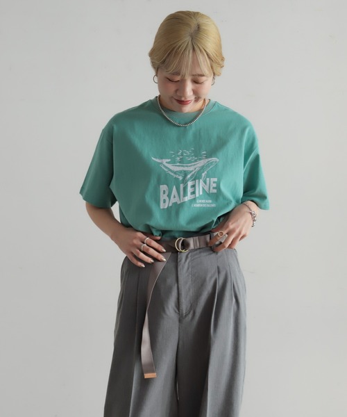 NOMBRE IMPAIR（ノンブルアンペール）の「BALEINE PT　半袖TEE（Tシャツ/カットソー・レディース・サックスブルー/グリーン/ホワイト・FREE）」の15枚目の写真