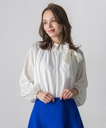 サイドリボンカットソー≪洗濯機で洗える≫