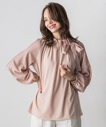 サイドリボンカットソー≪洗濯機で洗える≫