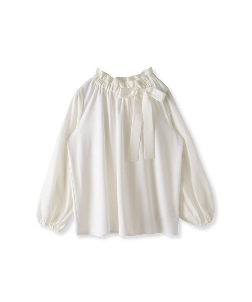 Viaggio Blu（ビアッジョブルー）の「サイドリボンカットソー≪洗濯機で洗える≫（Tシャツ/カットソー・レディース・オフホワイト/ブラウン/ピンク・S/M）」の8枚目の写真
