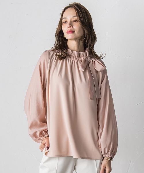 Viaggio Blu（ビアッジョブルー）の「サイドリボンカットソー≪洗濯機で洗える≫（Tシャツ/カットソー・レディース・オフホワイト/ブラウン/ピンク・S/M）」の17枚目の写真
