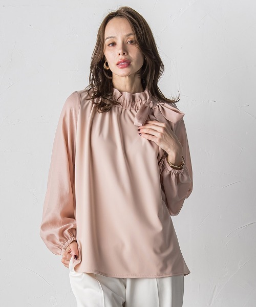 Viaggio Blu（ビアッジョブルー）の「サイドリボンカットソー≪洗濯機で洗える≫（Tシャツ/カットソー・レディース・オフホワイト/ブラウン/ピンク・S/M）」の18枚目の写真