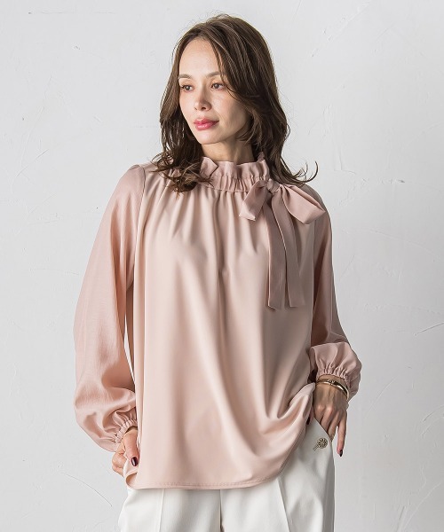 Viaggio Blu（ビアッジョブルー）の「サイドリボンカットソー≪洗濯機で洗える≫（Tシャツ/カットソー・レディース・オフホワイト/ブラウン/ピンク・S/M）」の19枚目の写真