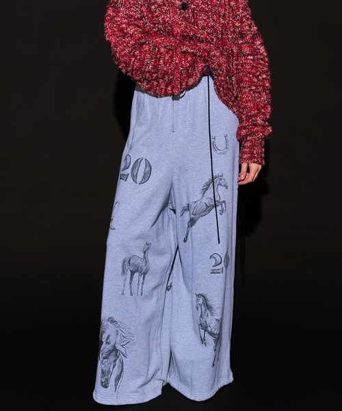 MAISON SPECIAL(メゾンスペシャル)の「Drawing Horse Sweatpants/ドローイングホーススウェットパンツ(スウェットパンツ・レディース・チャコールグレー/グレー/ホワイト・36/38)」の3枚目の写真